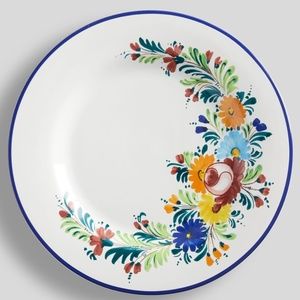 4 Pottery Barn Nova Deruta Floral Ceramic Dinner Plates Spring Country Flowers